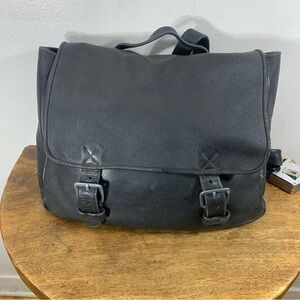 Large vintage rugby unisex genuine leather computer laptop backpack